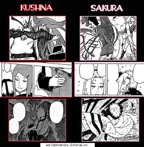asemanari intre kushina si sakura - Cand naruto invata sa controleze vulpea cu 9 cozi - Naruto & Sakura
